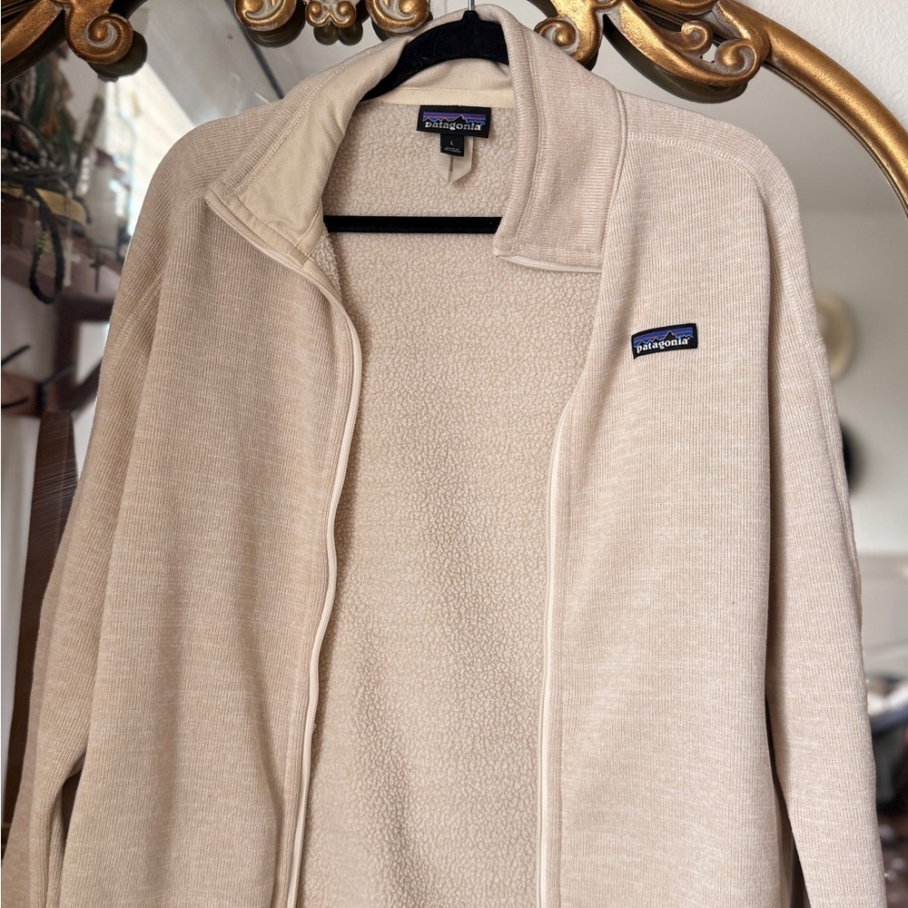Patagonia Cream Full-Zip Sherpa Jacket